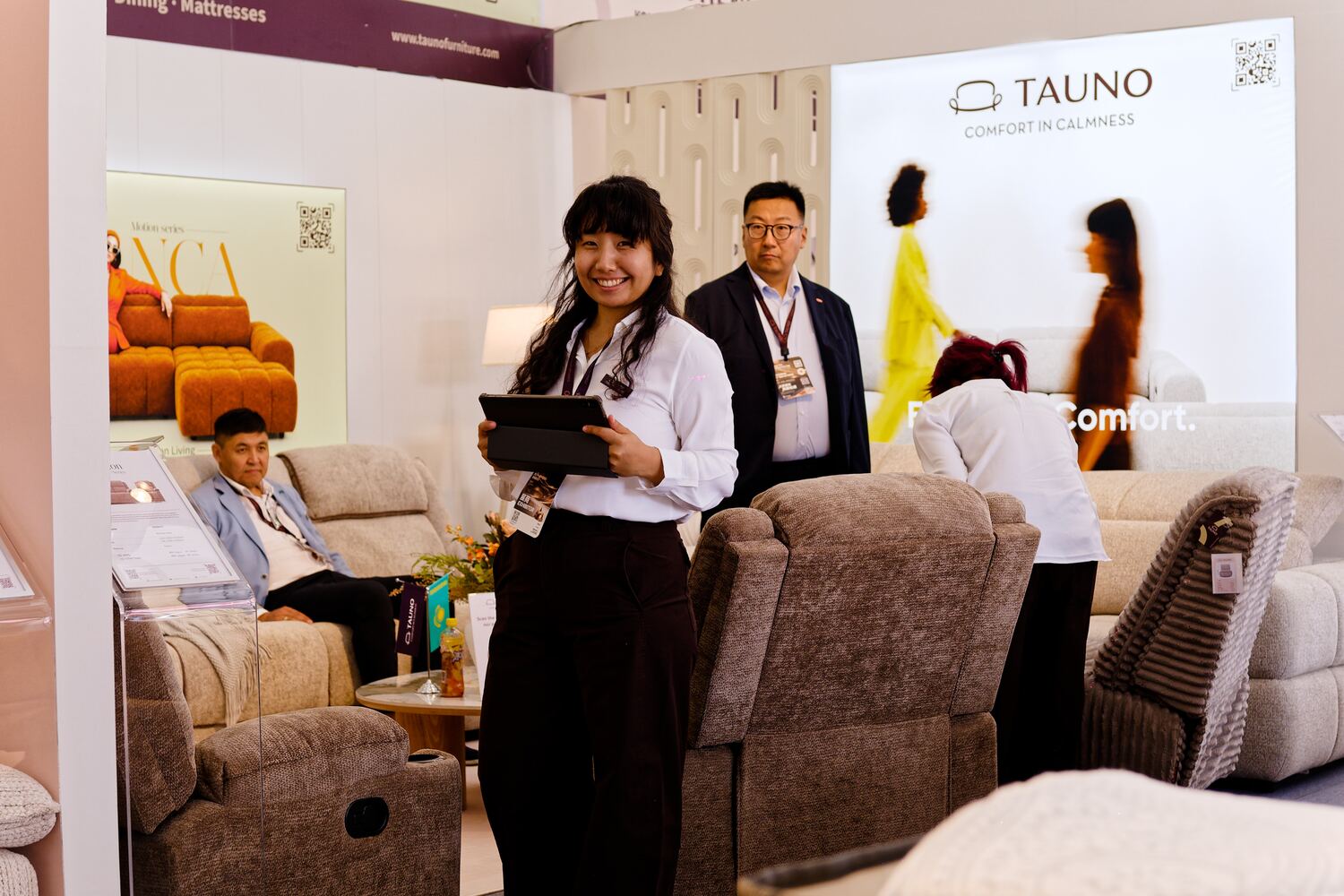 Showing the Spazio upholstery range.